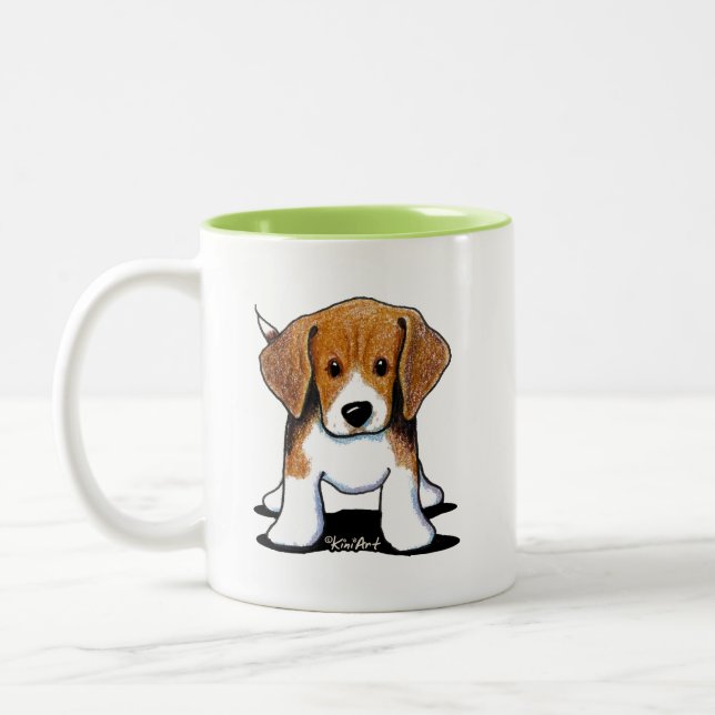 Caneca De Café Em Dois Tons KiniArt Beagle Pup (Esquerda)
