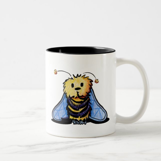 Caneca De Café Em Dois Tons KiniArt Bee Bee Coffee Mug De Dois Tons (Direita)