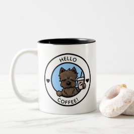 Caneca De Café Em Dois Tons KiniArt Cairn Terrier Coffee Mug