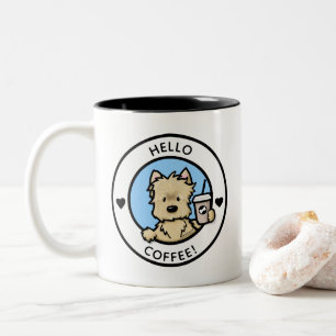Caneca De Café Em Dois Tons KiniArt Cairn Terrier Coffee Mug