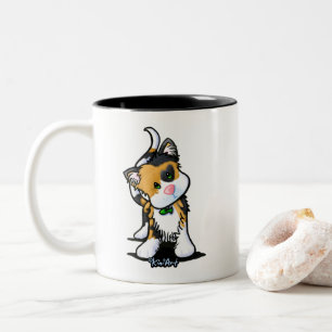 Caneca De Café Em Dois Tons KiniArt Calico Kitten Mug