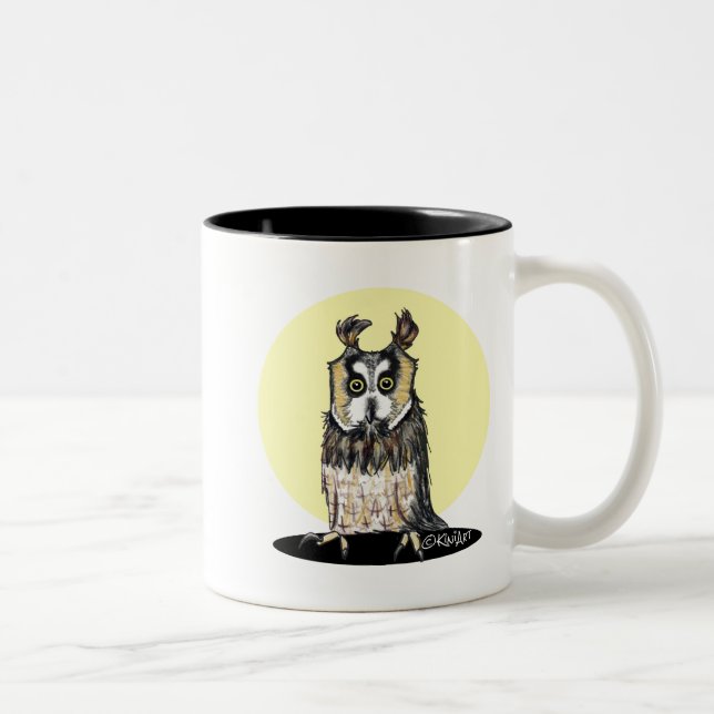 Caneca De Café Em Dois Tons KiniArt European Owl Mug (Direita)