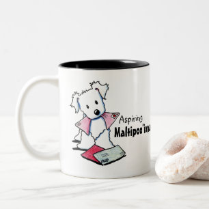 Caneca De Café Em Dois Tons KiniArt Maltipoo