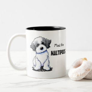 Caneca De Café Em Dois Tons KiniArt Maltipoo