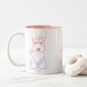 Caneca De Café Em Dois Tons KiniArt Scottish Terrier