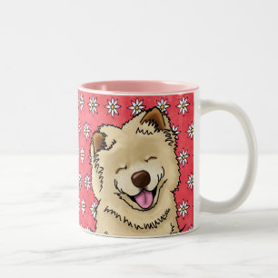 Caneca De Café Em Dois Tons KiniArt Sorrindo Chow Mug