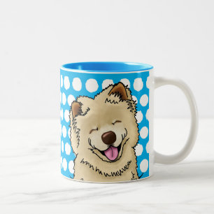 Caneca De Café Em Dois Tons KiniArt Sorrindo Cream Chow Mug