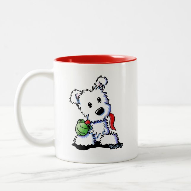 Caneca De Café Em Dois Tons KiniArt Westie (Esquerda)
