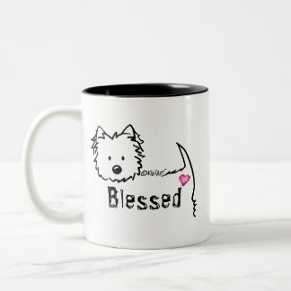 Caneca De Café Em Dois Tons KiniArt Westie BLESSED Mug