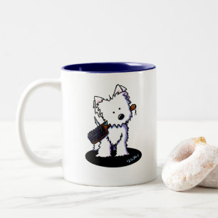 Caneca De Café Em Dois Tons KiniArt Westie Groomer