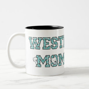Caneca De Café Em Dois Tons KiniArt Westie Mãe