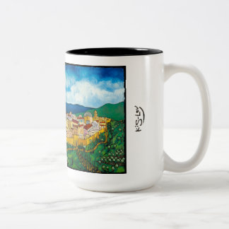 Caneca De Café Em Dois Tons Kis-Lev de Jonathan no próximo ano em Jerusalem