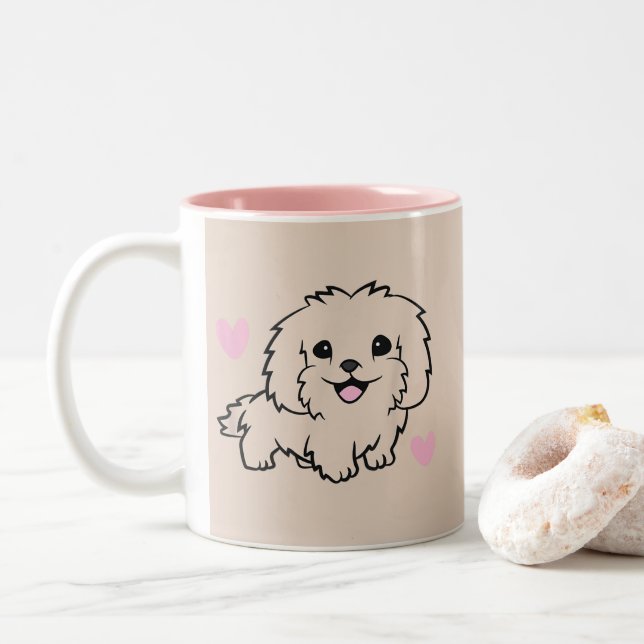 Caneca De Café Em Dois Tons Kisses Coffee Bliss Cachorro Pêtamo (Com Donut)