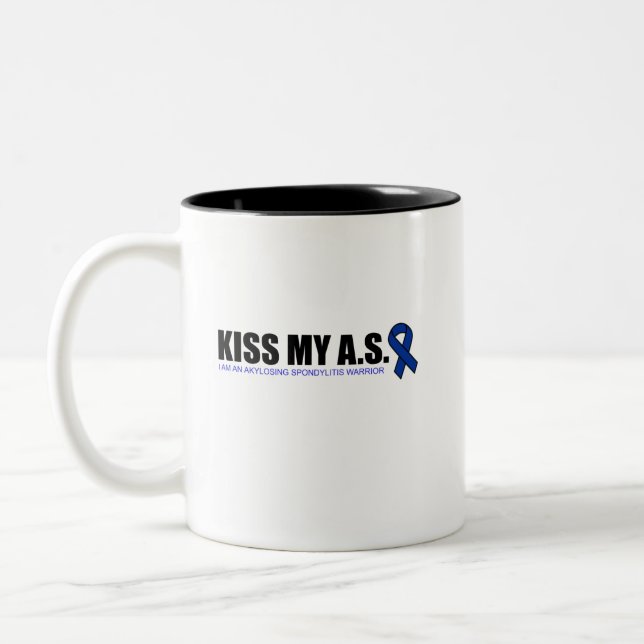 Caneca De Café Em Dois Tons KissMyAS - presentes Ankylosing da consciência de (Esquerda)