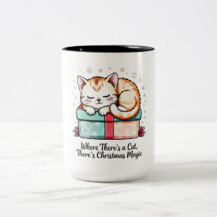 Caneca De Café Em Dois Tons Kit de dormir aconchegante para gatinhos - Present