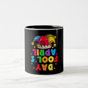 Caneca De Café Em Dois Tons Kit de Piadas do Dia da Mentira 1 de Abril