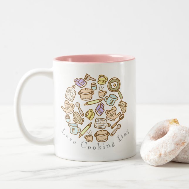 Caneca De Café Em Dois Tons Kitchenware (Com Donut)