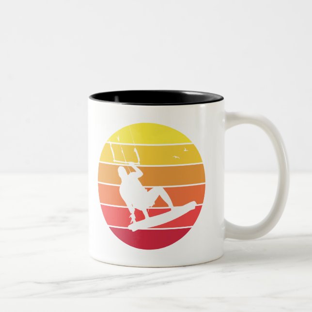 Caneca De Café Em Dois Tons Kiteboarding (Direita)