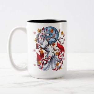 Caneca De Café Em Dois Tons Kitsune Japonês Fox