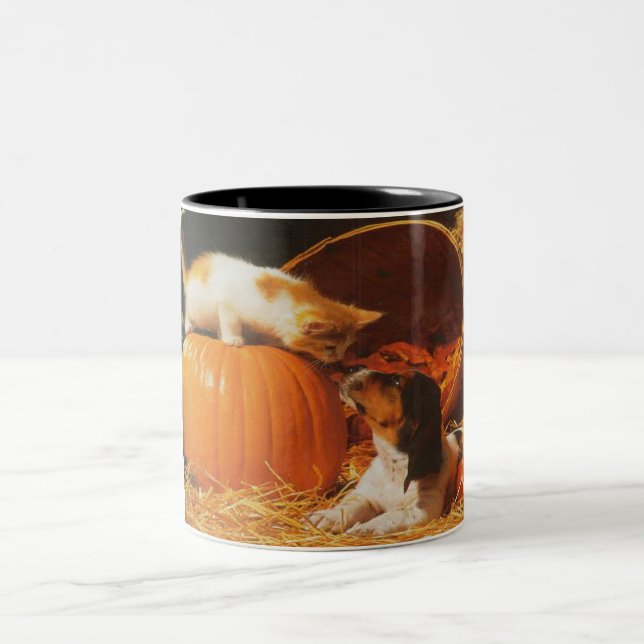 Caneca De Café Em Dois Tons Kitten, Pumpkin e Puppy (Centro)
