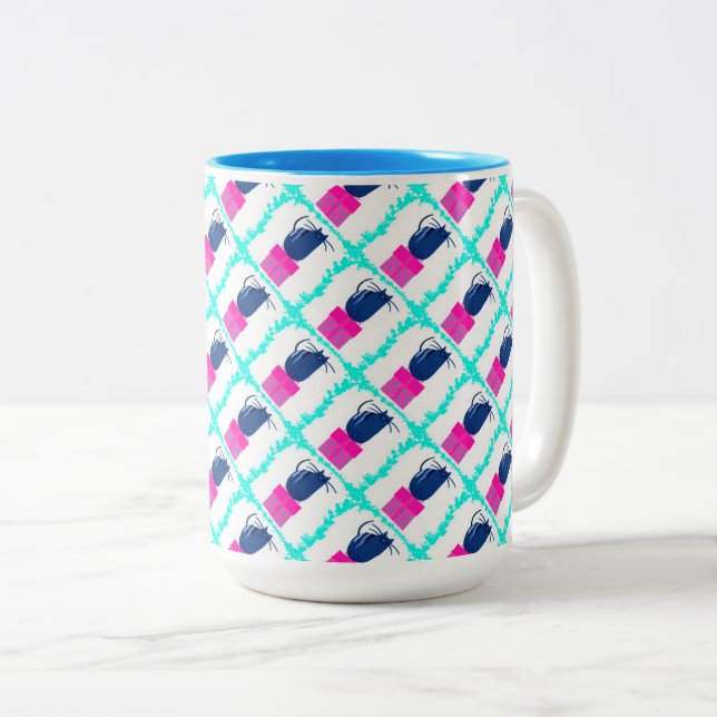Caneca De Café Em Dois Tons Kittens Natal (Frente Esquerda)