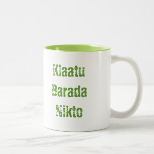 Caneca De Café Em Dois Tons Klaatu Barada Nikto