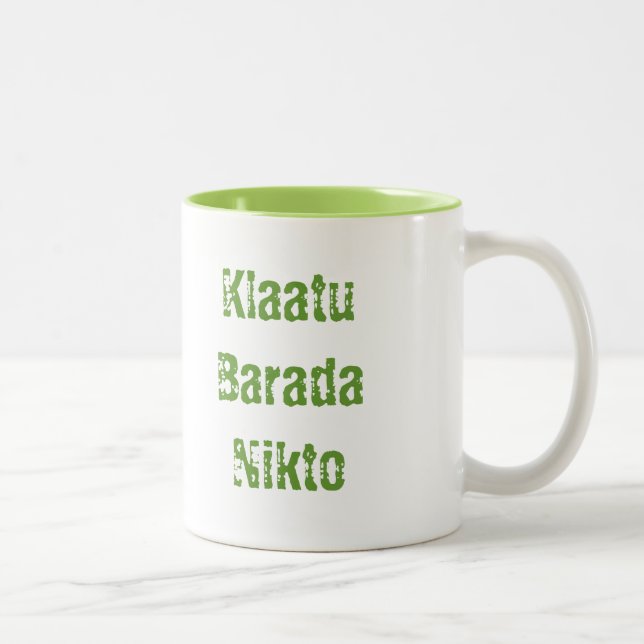 Caneca De Café Em Dois Tons Klaatu Barada Nikto (Direita)