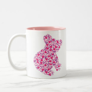 Caneca De Café Em Dois Tons Koala-Bear-Pink-Hearts