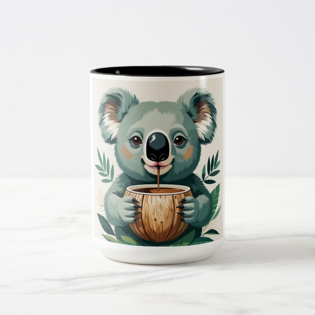 Caneca De Café Em Dois Tons Koala Bebe Café Mug (Centro)