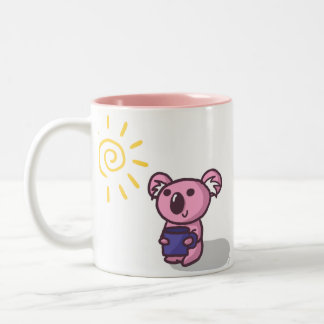 Caneca De Café Em Dois Tons Koala da luz do sol - rosa