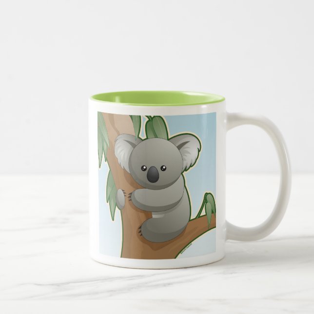 Caneca De Café Em Dois Tons Koala de Kawaii (Direita)