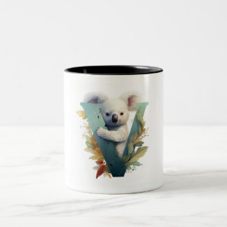 Caneca De Café Em Dois Tons Koala Whispers: Taça Koala Cute - Tipo V