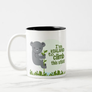 Caneca De Café Em Dois Tons Koalajei escalou este bastão, Funny Legal Koala