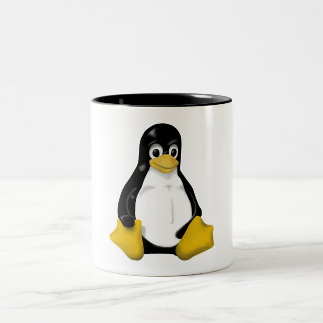 CANECA DE CAFÉ EM DOIS TONS KONTRA QUE SITUA LINUX TUX (Centro)