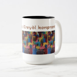 Caneca De Café Em Dois Tons Kreyol Pale, Kreyol Konpran - Provérbio Haitiano