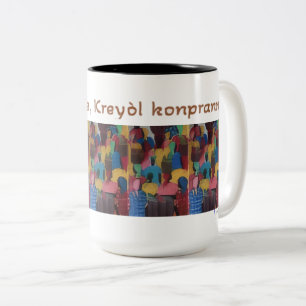 Caneca De Café Em Dois Tons Kreyol Pale, Kreyol Konpran - Provérbio Haitiano