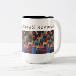 Caneca De Café Em Dois Tons Kreyol Pale, Kreyol Konpran - Provérbio Haitiano