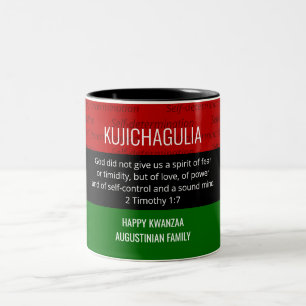 Caneca De Café Em Dois Tons KUJICHAGULIA Personalizada Kwanzaa