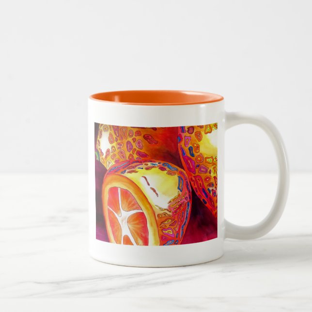 Caneca De Café Em Dois Tons Kumquats orange fruta (Direita)