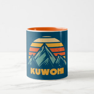 Caneca De Café Em Dois Tons Kuwohi Carolina do Norte Tennessee Retro Turquoise