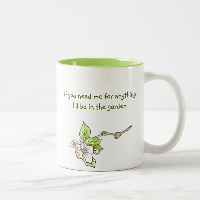 Caneca De Café Em Dois Tons Lá fora no jardim Mug (Direita)
