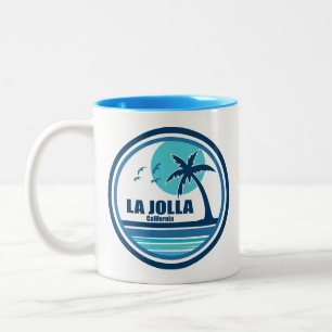 Caneca De Café Em Dois Tons La Jolla Califórnia Palmeira Pássaros