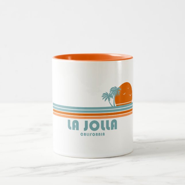 Caneca De Café Em Dois Tons La Jolla California Sun Palm Trees (Centro)