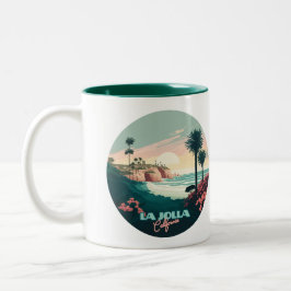 Caneca De Café Em Dois Tons La Jolla Cove San Diego California Retro
