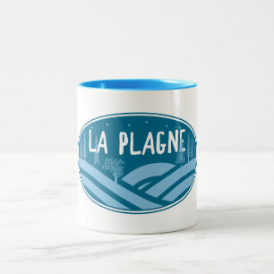 Caneca De Café Em Dois Tons La Plagne França Ao Ar Livre