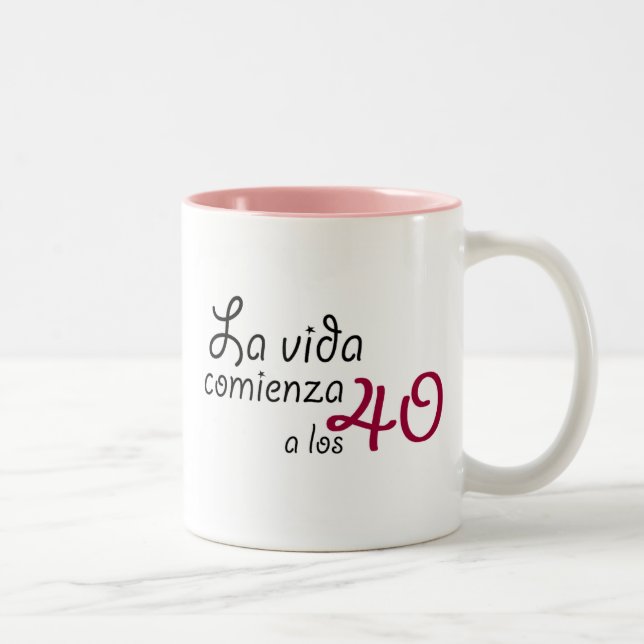 Caneca De Café Em Dois Tons La vida comienza a los 40 (Direita)