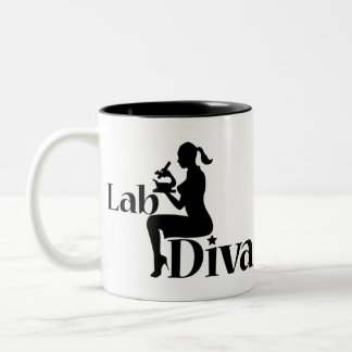 Caneca De Café Em Dois Tons Lab Tech Diva Scientist Gift Girl Silhouket
