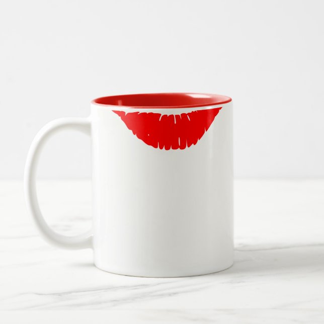 Caneca De Café Em Dois Tons Lábios (Esquerda)