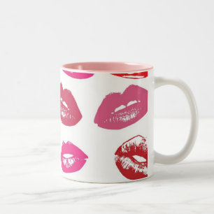 Caneca De Café Em Dois Tons lábios-20184 BEAUTY FASHION KISSES LÁBIOS vermel