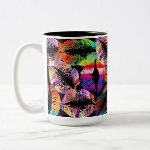 Caneca De Café Em Dois Tons Lábios na moda nº 32